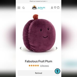 Jellycat Fabulous Fruit Plum Plush
